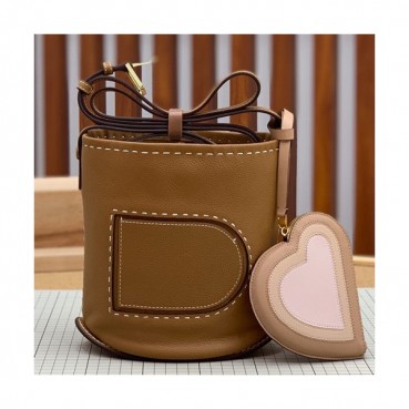 Delvaux 2019 Pin Leather Shoulder Bag- 델보 2019 핀 레더 숄더백,DVB0268 .연브라운