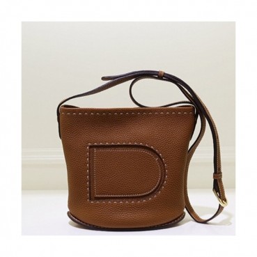 Delvaux 2019 Pin Leather Shoulder Bag,20CM - 델보 2019 핀 레더 숄더백,DVB0258 .20CM,브라운