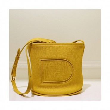 Delvaux 2019 Pin Leather Shoulder Bag,20CM - 델보 2019 핀 레더 숄더백,DVB0007 .20CM,옐로우