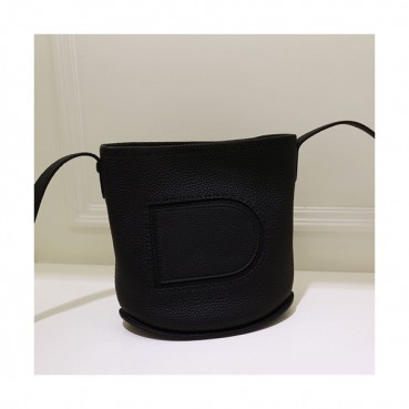 Delvaux 2019 Pin Leather Shoulder Bag,20CM - 델보 2019 핀 레더 숄더백,DVB0005 .20CM,블랙