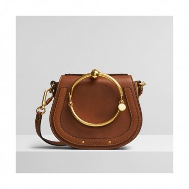 Chole 2019 Nile Small Leather Shoulder Bag, 19.5cm -  끌로에 2019 나일 스몰 레더 숄더백,CLB0112,19.5cm,브라운