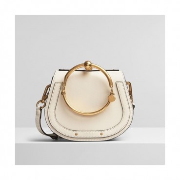 Chole 2019 Nile Small Leather Shoulder Bag, 19.5cm -  끌로에 2019 나일 스몰 레더 숄더백,CLB0111,19.5cm,화이트