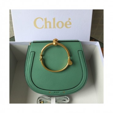Chole 2019 Nile Large Leather Shoulder Bag, 24cm -  끌로에 2019 나일 라지 레더 숄더백,CLB0104,24cm,그린