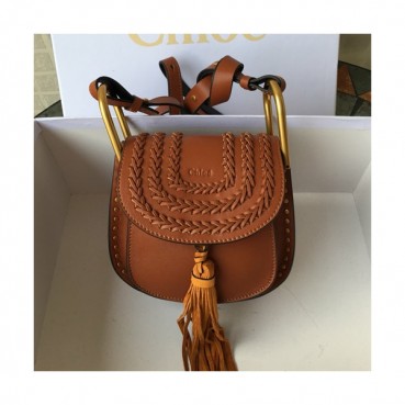 Chole 2019 Hudson Leather Shoulder Bag, 22.5cm -  끌로에 2019 허드슨 레더 숄더백,CLB0086,22.5cm,브라운