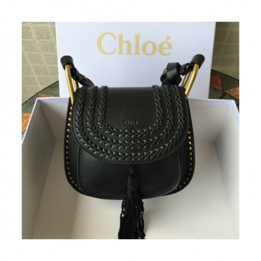Chole 2019 Hudson Leather Shoulder Bag, 22.5cm -  끌로에 2019 허드슨 레더 숄더백,CLB0084,22.5cm,블랙
