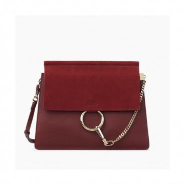 Chole 2019 Faye Leather Shoulder Bag, 32cm -  끌로에 2019 페이 레더 숄더백,CLB0072,32cm,레드