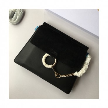 Chole 2019 Faye Leather Shoulder Bag, 32cm -  끌로에 2019 페이 레더 숄더백,CLB0068,32cm,블랙