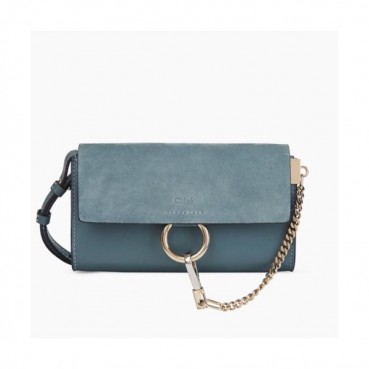 Chole 2019 Faye Leather Shoulder Bag, 24cm -  끌로에 2019 페이 레더 숄더백,CLB0062,24cm,블루