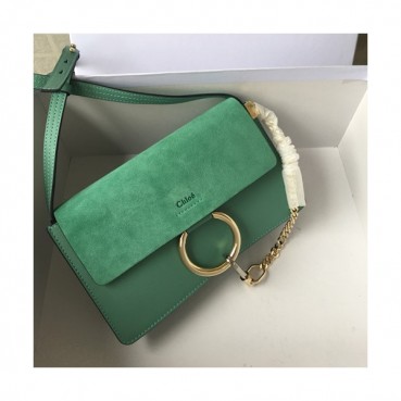 Chole 2019 Faye Leather Shoulder Bag, 24cm -  끌로에 2019 페이 레더 숄더백,CLB0059,24cm,그린
