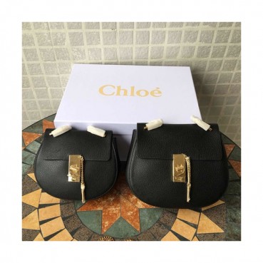 Chole 2019 Drew  Leather Shoulder Bag, 20/23.5cm -  끌로에 2019 드류 레더 숄더백,CLB0049,20/23.5cm,블랙