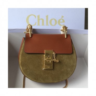 Chole 2019 Drew  Leather Shoulder Bag, 20cm -  끌로에 2019 드류 레더 숄더백,CLB0045,20cm,카키+브라운