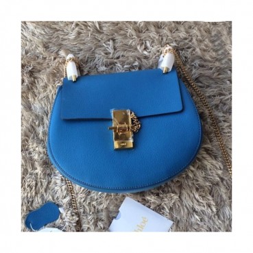 Chole 2019 Drew  Leather Shoulder Bag, 20cm -  끌로에 2019 드류 레더 숄더백,CLB0044,20cm,블루