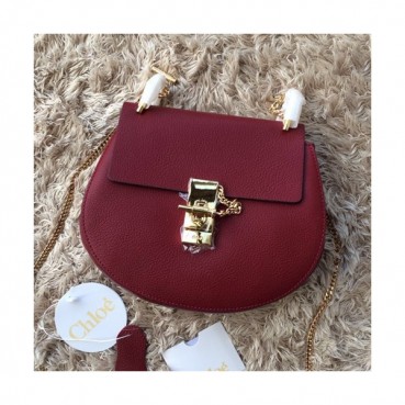 Chole 2019 Drew  Leather Shoulder Bag, 20cm -  끌로에 2019 드류 레더 숄더백,CLB0043,20cm,와인