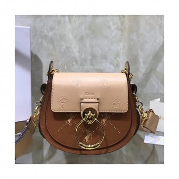 Chole 2019 Tess Leather Shoulder Bag, 20cm -  끌로에 2019 테스 레더 숄더백,CLB0018,20cm,브라운