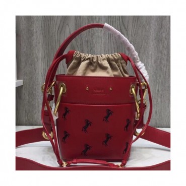 Chole 2019 Roy Leather Bucket Tote Shoulder Bag, 20cm -  끌로에 2019 로이 레더 버킷 토트 숄더백,CLB0015,20cm,레드