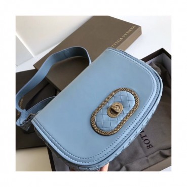 Bottega Veneta 2019 Leather Shoulder Bag,21cm - 보테가 베네타 2019 레더 여성용 숄더백,1159,BVB0203,21cm,스카이블루