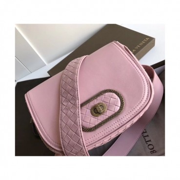 Bottega Veneta 2019 Leather Shoulder Bag,21cm - 보테가 베네타 2019 레더 여성용 숄더백,1159,BVB0201,21cm,핑크