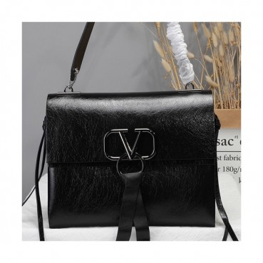 Valentino 2019 V-ring Large Leather Shoudler Bag,28.5CM 