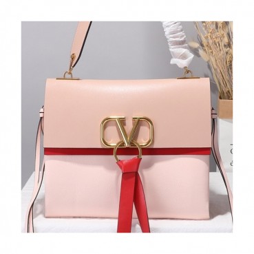 Valentino 2019 V-ring Large Leather Shoudler Bag,28.5CM 