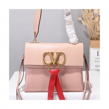 Valentino 2019 V-ring Leather Shoudler Bag,24CM 