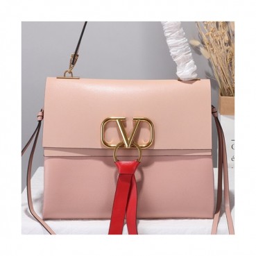 Valentino 2019 V-ring Large Leather Shoudler Bag,28.5CM 