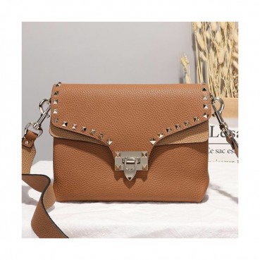 Valentino 2019 Leather Shoudler Bag,23CM - 발렌티노 2019 여성용 레더 숄더백 ,VTB0504,23CM,브라운