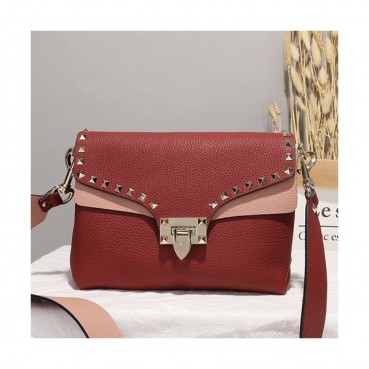 Valentino 2019 Leather Shoudler Bag,23CM - 발렌티노 2019 여성용 레더 숄더백 ,VTB0503,23CM,레드