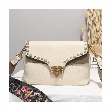 Valentino 2019 Leather Shoudler Bag,23CM - 발렌티노 2019 여성용 레더 숄더백 ,VTB0502,23CM,화이트