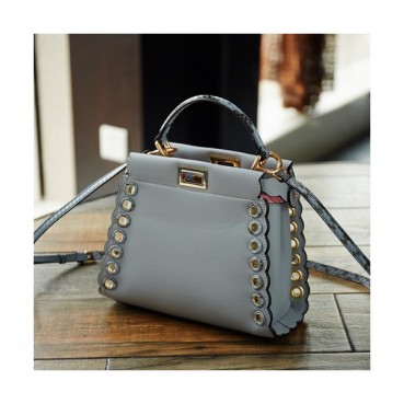 Fendi 2019 Small Tote Shoulder Bag ,23CM - 펜디 2019 스몰 토트 숄더백  FENB0353,23CM,블루그레이