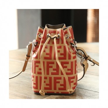 Fendi 2022 Mon Tresor Bucket Tote Shoulder Bag ,18CM - 펜디 2022 몬 트레조 버킷 토트 숄더백  FENB0335,18CM,레드
