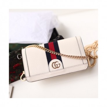 Gucci Ophidia Woc Leather Chain Shoulder Bag,18CM - 구찌 오피디아 WOC 레더 체인 숄더백 523158,GUB0556,18cm,화이트