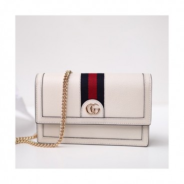 Gucci Ophidia Woc Leather Chain Shoulder Bag,20CM - 구찌 오피디아 WOC 레더 체인 숄더백 476079,GUB0555,20cm,화이트
