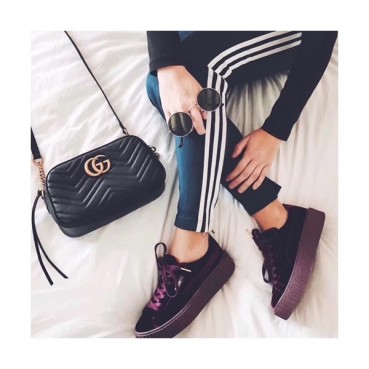 Gucci Marmont Matlase Leather Camera Shoulder Bag,24CM - 구찌 마몬트 마틀라세 레더 카메라 숄더백 447632,GUB0548,24cm,블랙