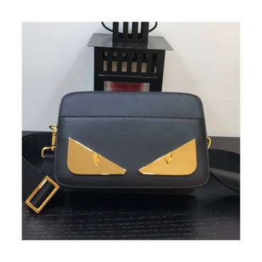 Fendi 2019 Leather Bag Bugs Shoulder Bag,23CM - 펜디 2019 레더 남성용 백버그 숄더백  FENB0268,23CM,블랙