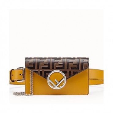 Fendi 2019 Leather Belt Bag Shoulder Bag, 17.5cm - 펜디 2019 레더 벨트백 숄더백,FENB0196,17.5cm,옐로우