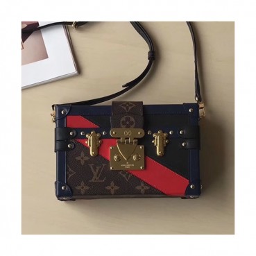 Louis Vuitton 2019 Petite Malle Shoulder Bag,18.5cm - 루이비통 2019 쁘띠뜨 말 숄더백 M51600,LOUB1254 ,18.5cm,브라운+블랙