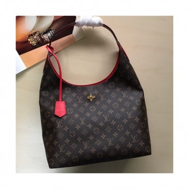 [수납력 GOOD!!]Louis Vuitton 2019 Women Hobo Tote Shoulder Bag,38cm - 루이비통 2019 여성용 호보 토트 숄더백 M43547,LOUB1223,38cm,브라운+레드