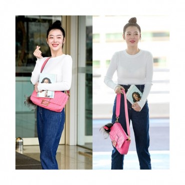 [귀여움 뿜뿜]Fendi 2019 Baguette Leather Tote Shoulder Bag, 18.5/26/32cm - 펜디 2019 바게트 레더 여성용 토트 숄더백,FENB0087,18.5/26/32cm,핑크 