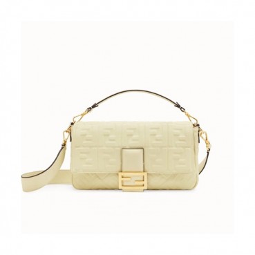 Fendi 2019 Baguette Leather Tote Shoulder Bag, 18.5/26/32cm - 펜디 2019 바게트 레더 여성용 토트 숄더백,FENB0083,18.5/26/32cm,라이트옐로우