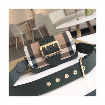 Burberry Leather House Check Buckle Small Shoulder Bag, 19.5cm - 버버리 레더 하우스체크 버클 스몰 숄더백 ,BURB0092,19.5cm,그린