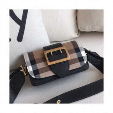 Burberry Leather House Check Buckle Small Shoulder Bag, 19.5cm - 버버리 레더 하우스체크 버클 스몰 숄더백 ,BURB0091,19.5cm,블랙