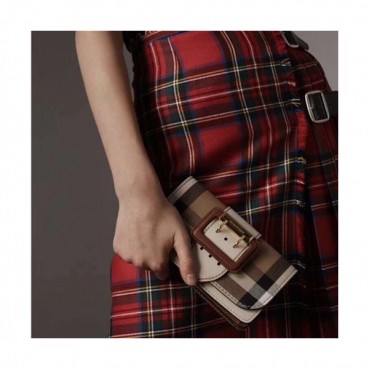 Burberry Leather House Check Buckle Small Shoulder Bag, 19.5cm - 버버리 레더 하우스체크 버클 스몰 숄더백 ,BURB0090,19.5cm,화이트