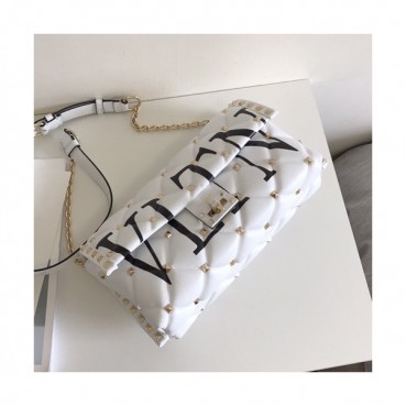 Valentino 2019 Leather Garavani CandyStud Chain Shoudler Bag,27CM - 발렌티노 2019 레더 가라바니 캔디스터드 체인 숄더백,VTB0491,27CM,화이트