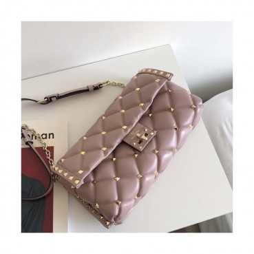 Valentino 2019 Leather Garavani CandyStud Chain Shoudler Bag,27CM - 발렌티노 2019 레더 가라바니 캔디스터드 체인 숄더백,VTB0486,27CM,핑크