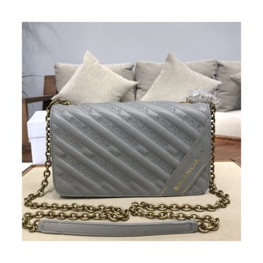 Balenciaga 2019 Leather Chain Shoulder Bag,22CM - 발렌시아가 2019 레더 체인 숄더백,BGB0260,22CM,그레이