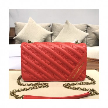 Balenciaga 2019 Leather Chain Shoulder Bag,22CM - 발렌시아가 2019 레더 체인 숄더백,BGB0259,22CM,레드