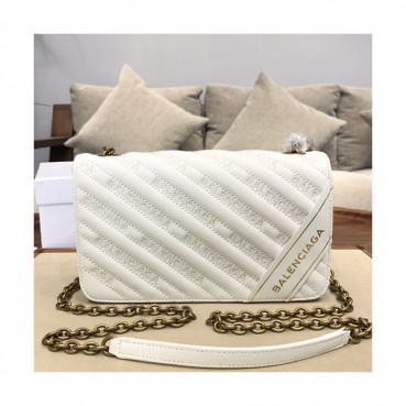 Balenciaga 2019 Leather Chain Shoulder Bag,22CM - 발렌시아가 2019 레더 체인 숄더백,BGB0258,22CM,화이트
