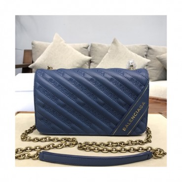 Balenciaga 2019 Leather Chain Shoulder Bag,22CM - 발렌시아가 2019 레더 체인 숄더백,BGB0257,22CM,블루