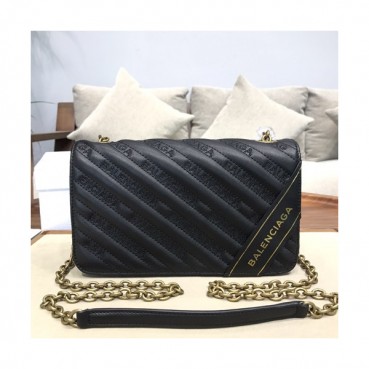 Balenciaga 2019 Leather Chain Shoulder Bag,22CM - 발렌시아가 2019 레더 체인 숄더백,BGB0256,22CM,블랙