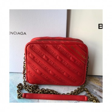 Balenciaga 2019 Balnket Leather Chain Shoulder Bag,18.5CM - 발렌시아가 2019 블랭킷 레더 체인 숄더백,BGB0240,18.5CM,레드